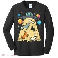 Alien Abduction Cats Ufo Flying Saucer Space Women Kids Long Sleeve Shirt thumb 0