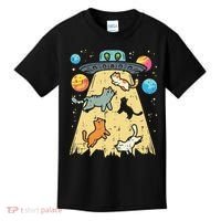 Alien Abduction Cats Ufo Flying Saucer Space Women Kids T-Shirt thumb 0