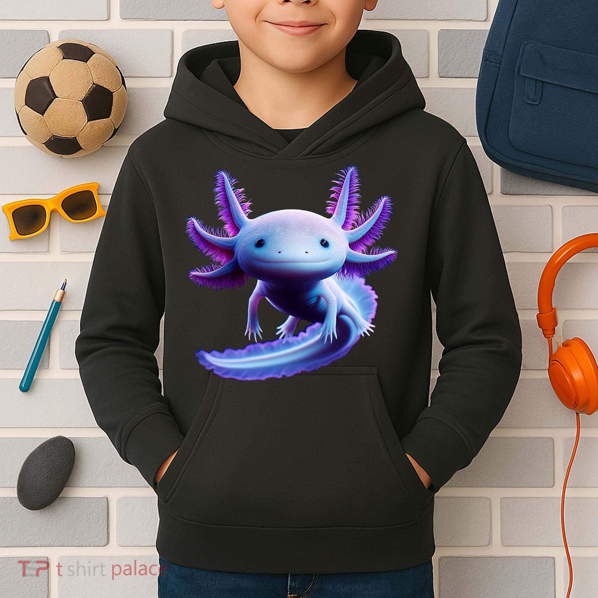 Axolotl Anime Cute Axolotl Kids Hoodie