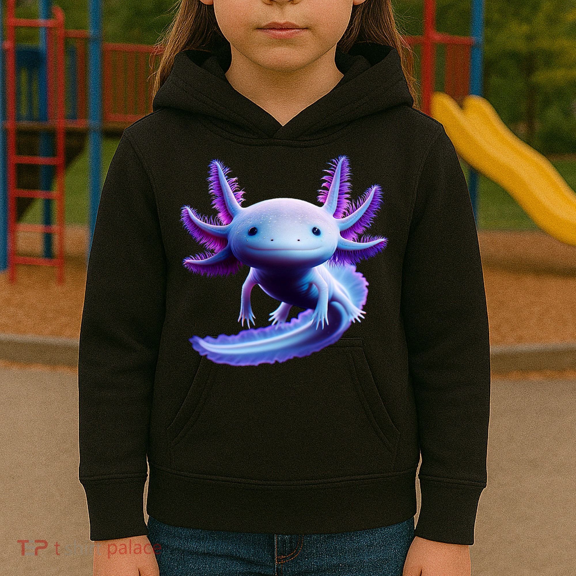 Axolotl Anime Cute Axolotl Kids Hoodie
