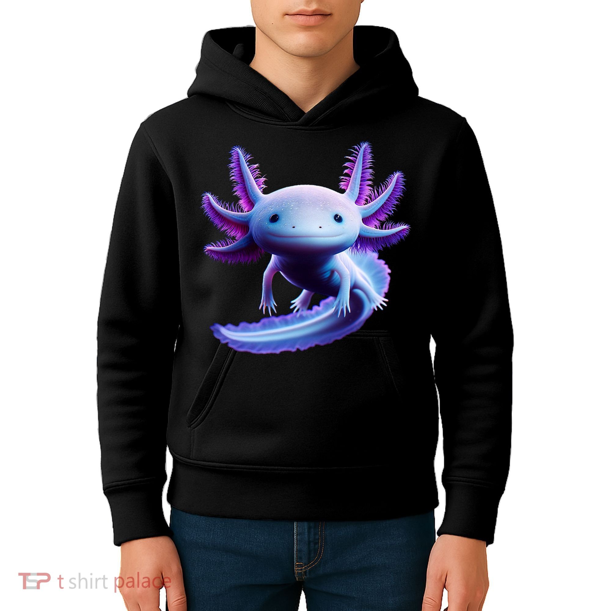 Axolotl Anime Cute Axolotl Kids Hoodie