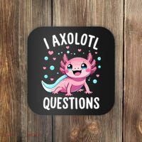 Axolotl Anime Cute Kawaii I Axolotl Questions Coaster thumb 0