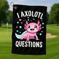 Axolotl Anime Cute Kawaii I Axolotl Questions Golf Towel thumb 1