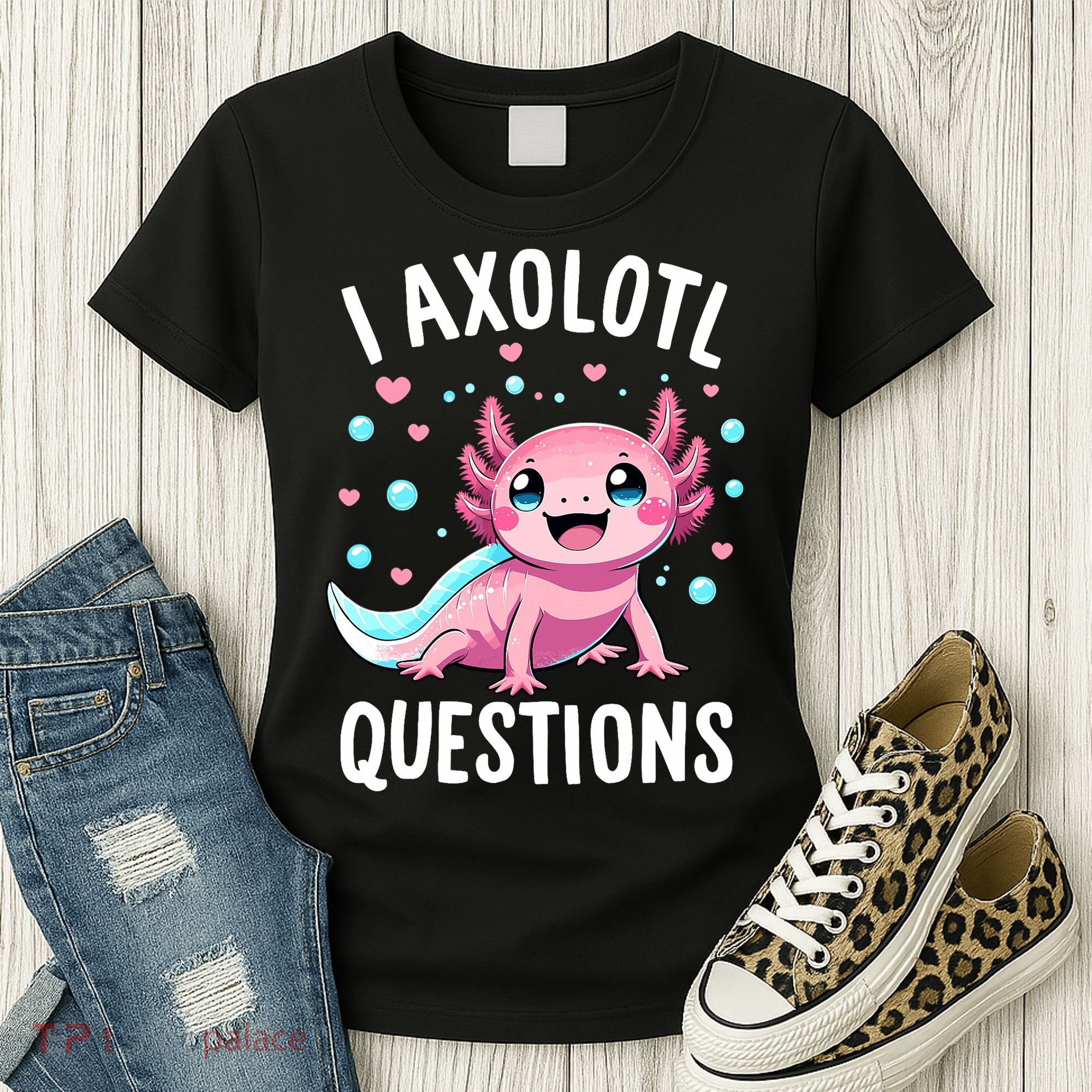 Axolotl Anime Cute Kawaii I Axolotl Questions Women's T-Shirt