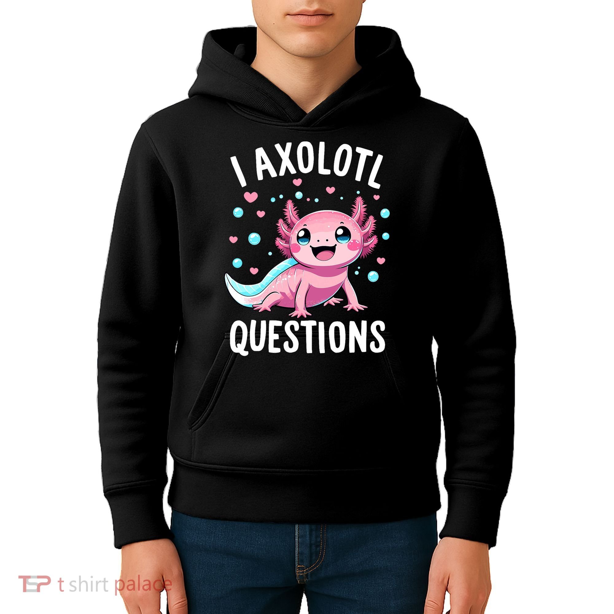 Axolotl Anime Cute Kawaii I Axolotl Questions Kids Hoodie