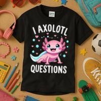 Axolotl Anime Cute Kawaii I Axolotl Questions Kids T-Shirt thumb 3