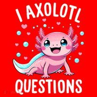Axolotl Anime Cute Kawaii I Axolotl Questions Santa Hat thumb 1