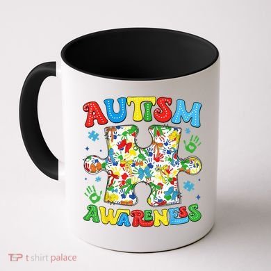 Autism Awareness Coquette Bow Autism Awareness Puzzle Piece Coffee Mug