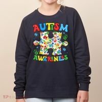 Autism Awareness Coquette Bow Autism Awareness Puzzle Piece Women's Sweatshirt thumb 0