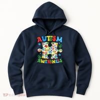 Autism Awareness Coquette Bow Autism Awareness Puzzle Piece Hoodie thumb 0