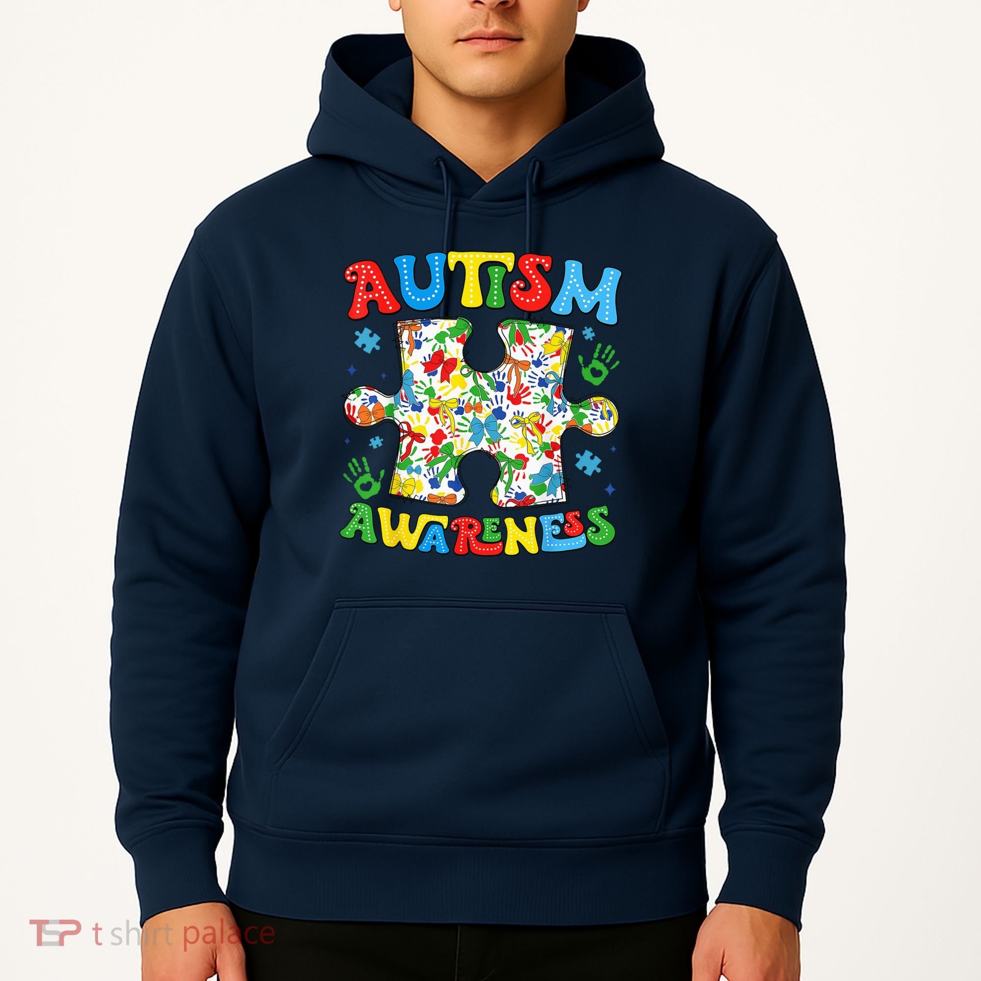 Autism Awareness Coquette Bow Autism Awareness Puzzle Piece Hoodie
