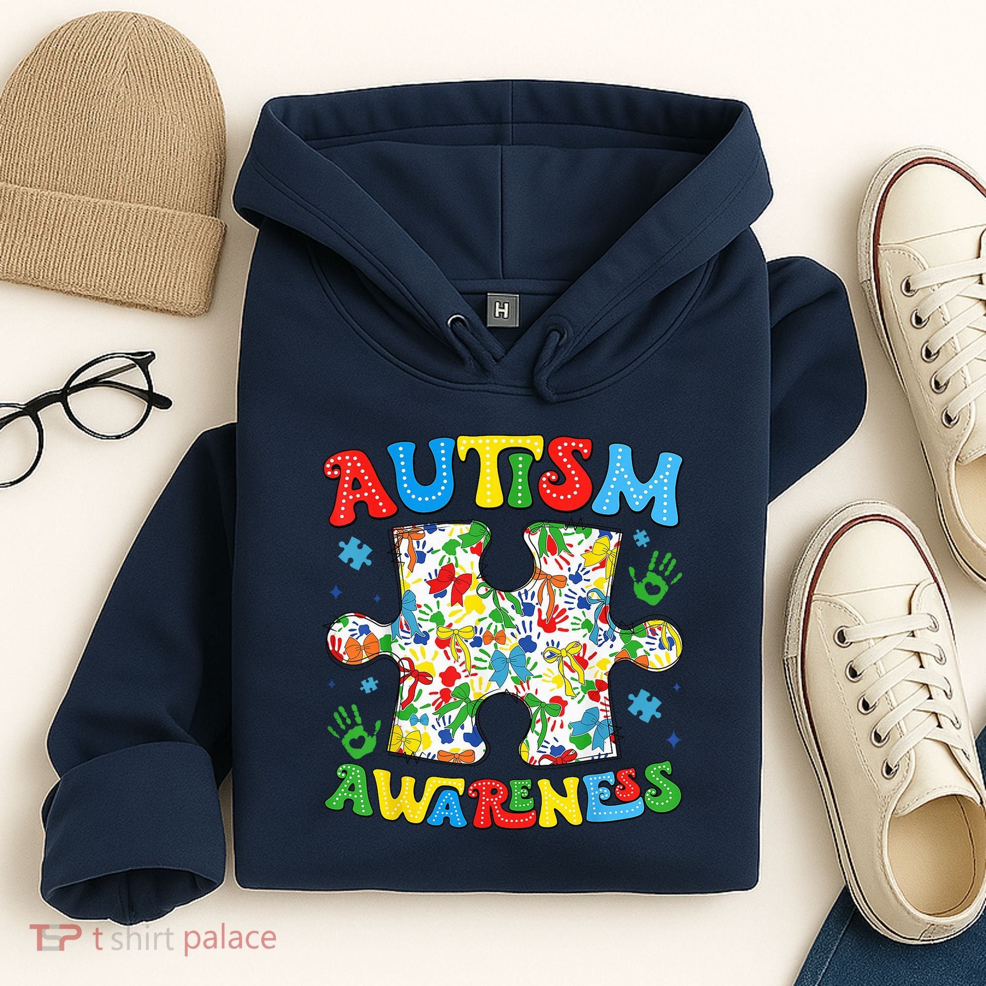 Autism Awareness Coquette Bow Autism Awareness Puzzle Piece Hoodie