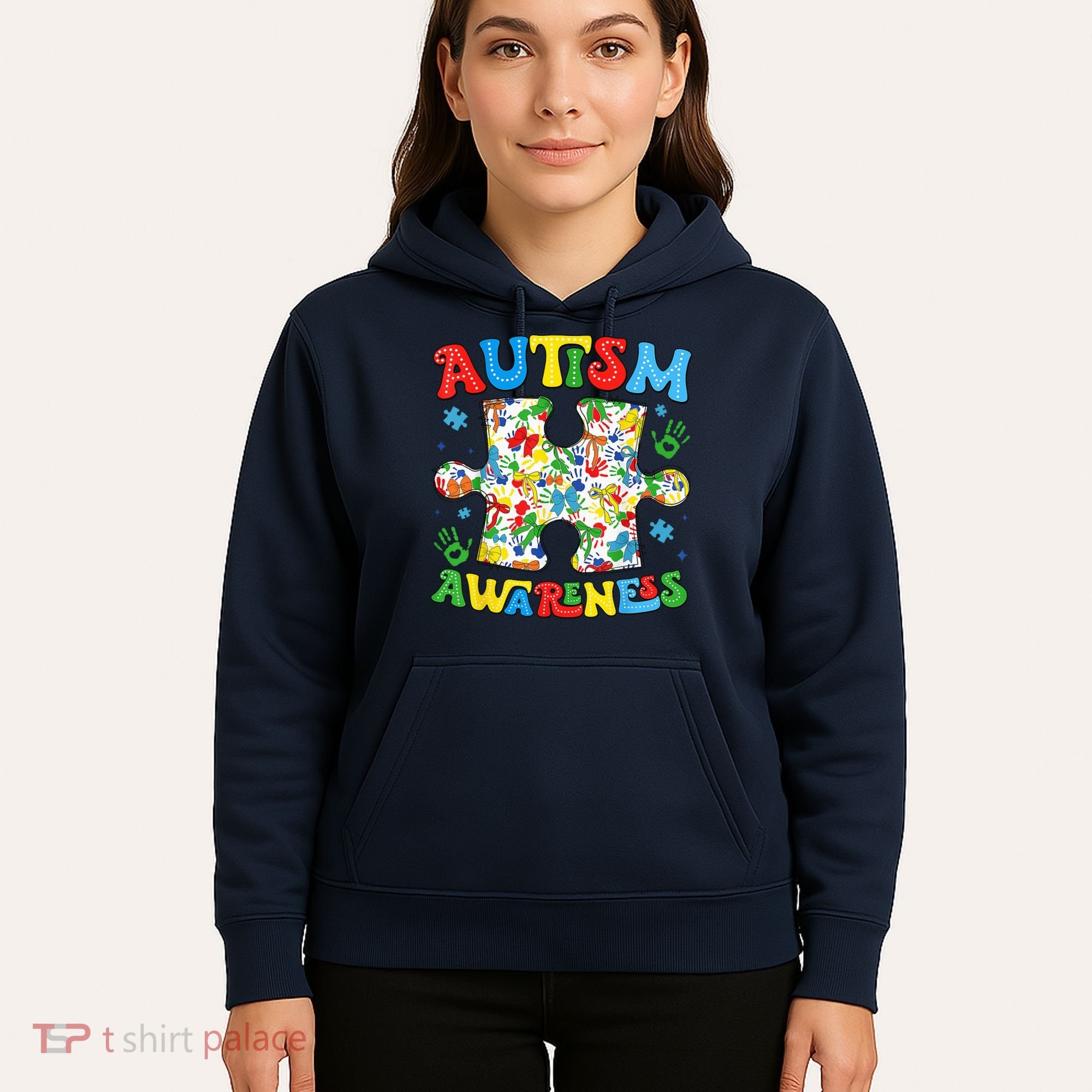 Autism Awareness Coquette Bow Autism Awareness Puzzle Piece Hoodie