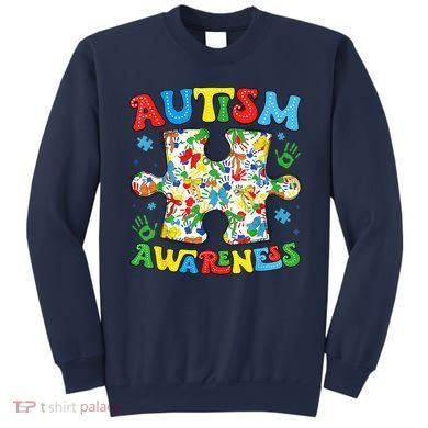 Autism Awareness Coquette Bow Autism Awareness Puzzle Piece Sweatshirt