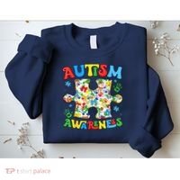 Autism Awareness Coquette Bow Autism Awareness Puzzle Piece Sweatshirt thumb 2