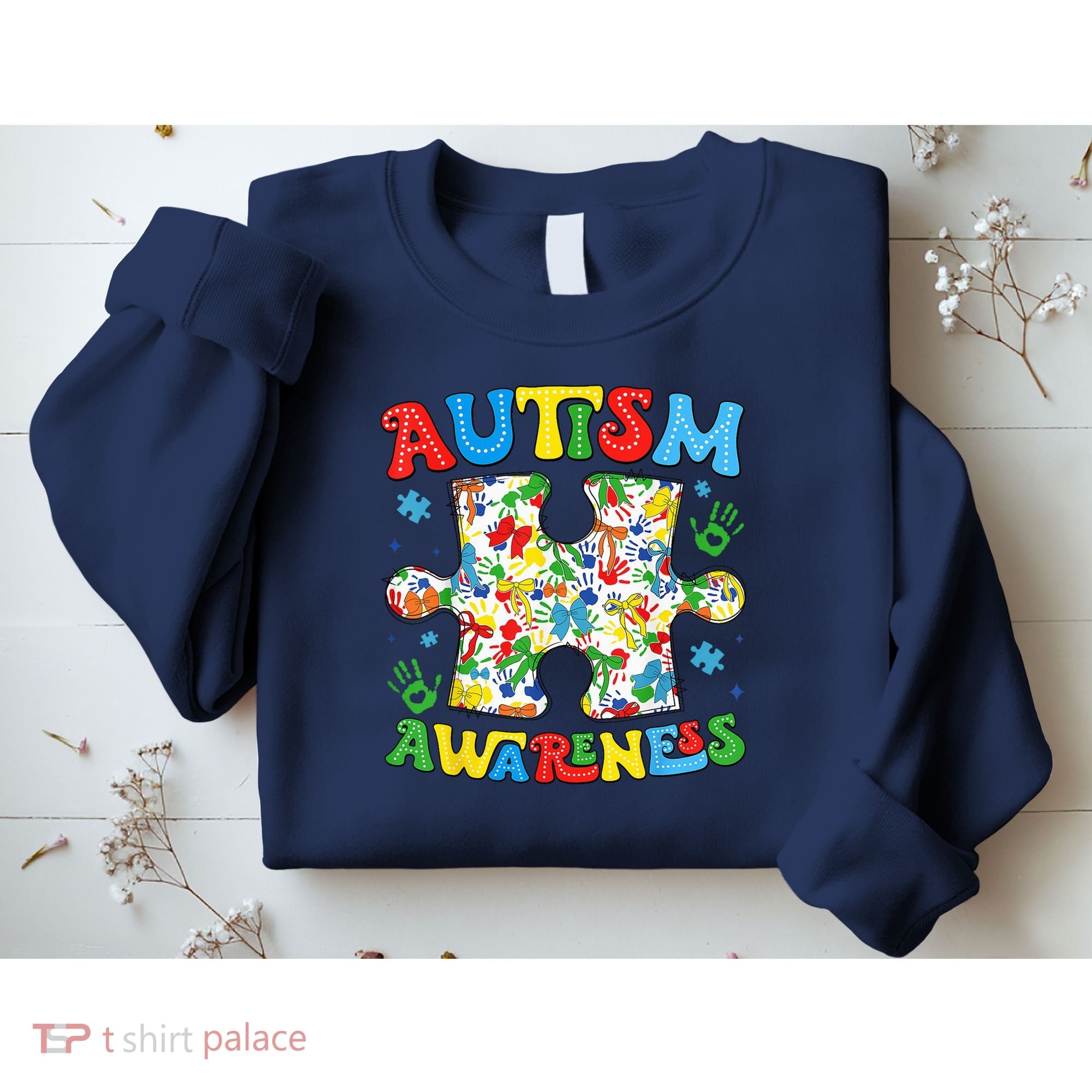 Autism Awareness Coquette Bow Autism Awareness Puzzle Piece Sweatshirt