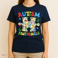 Autism Awareness Coquette Bow Autism Awareness Puzzle Piece T-Shirt thumb 4