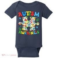 Autism Awareness Coquette Bow Autism Awareness Puzzle Piece Baby Bodysuit thumb 0