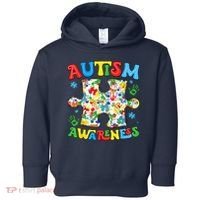 Autism Awareness Coquette Bow Autism Awareness Puzzle Piece Toddler Hoodie thumb 0
