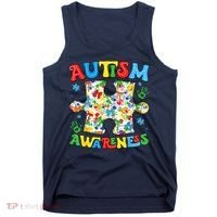 Autism Awareness Coquette Bow Autism Awareness Puzzle Piece Tank Top thumb 0