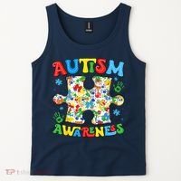 Autism Awareness Coquette Bow Autism Awareness Puzzle Piece Tank Top thumb 2