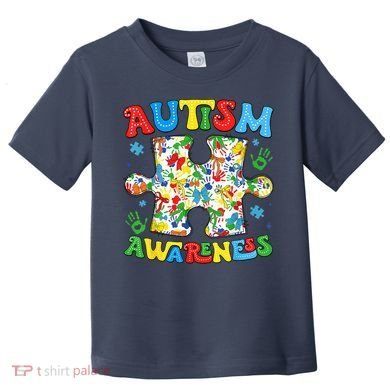 Autism Awareness Coquette Bow Autism Awareness Puzzle Piece Toddler T-Shirt