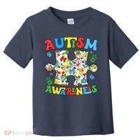 Autism Awareness Coquette Bow Autism Awareness Puzzle Piece Toddler T-Shirt thumb 0