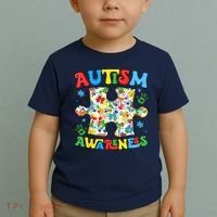 Autism Awareness Coquette Bow Autism Awareness Puzzle Piece Toddler T-Shirt thumb 2