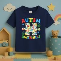 Autism Awareness Coquette Bow Autism Awareness Puzzle Piece Toddler T-Shirt thumb 3