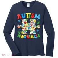 Autism Awareness Coquette Bow Autism Awareness Puzzle Piece Women's Long Sleeve Shirt thumb 0