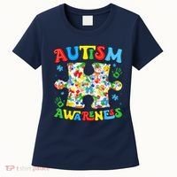 Autism Awareness Coquette Bow Autism Awareness Puzzle Piece Women's T-Shirt thumb 0