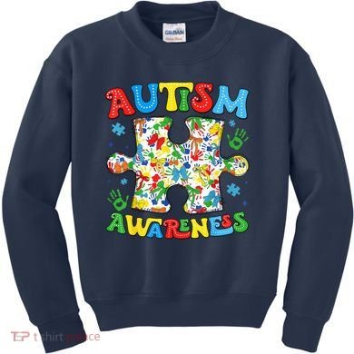 Autism Awareness Coquette Bow Autism Awareness Puzzle Piece Kids Sweatshirt