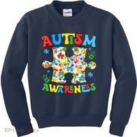 Autism Awareness Coquette Bow Autism Awareness Puzzle Piece Kids Sweatshirt thumb 0