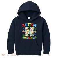 Autism Awareness Coquette Bow Autism Awareness Puzzle Piece Kids Hoodie thumb 0