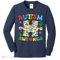 Autism Awareness Coquette Bow Autism Awareness Puzzle Piece Kids Long Sleeve Shirt thumb 0