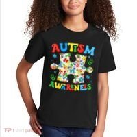 Autism Awareness Coquette Bow Autism Awareness Puzzle Piece Kids T-Shirt thumb 2