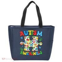 Autism Awareness Coquette Bow Autism Awareness Puzzle Piece Tote Bag thumb 0