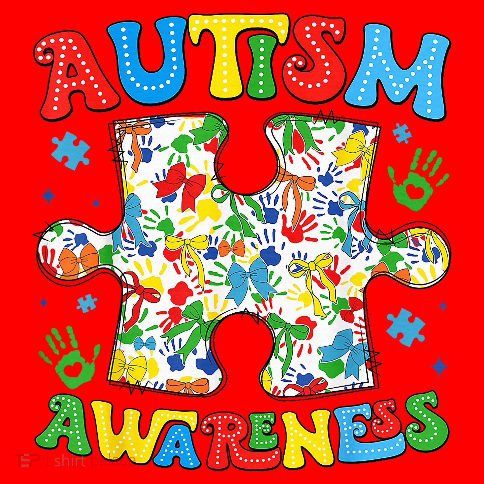 Autism Awareness Coquette Bow Autism Awareness Puzzle Piece Santa Hat