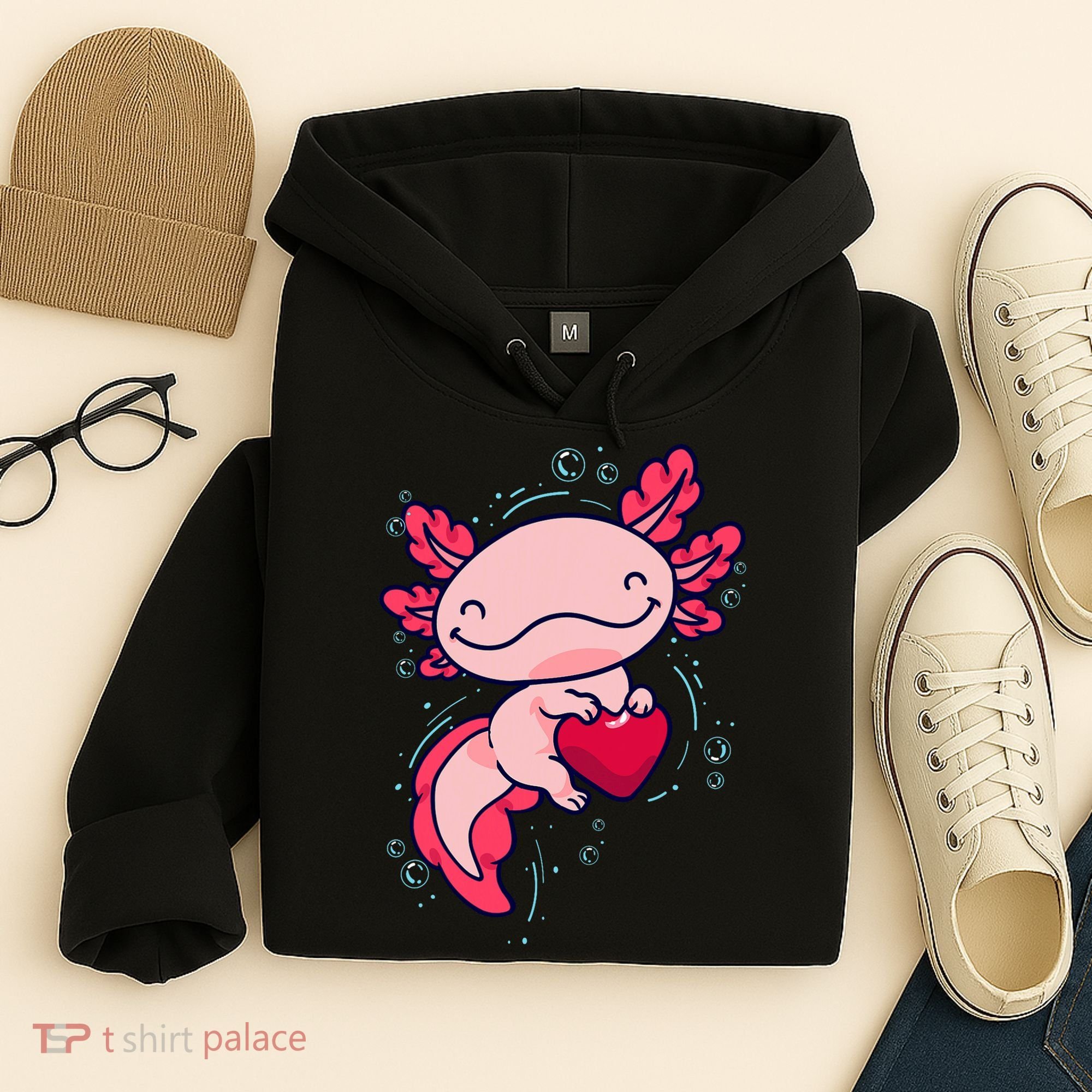 Axolotl Axolotl Cute Heart Hoodie