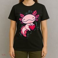 Axolotl Axolotl Cute Heart T-Shirt thumb 4