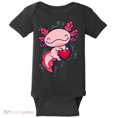 Axolotl Axolotl Cute Heart Baby Bodysuit