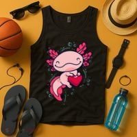 Axolotl Axolotl Cute Heart Tank Top thumb 4