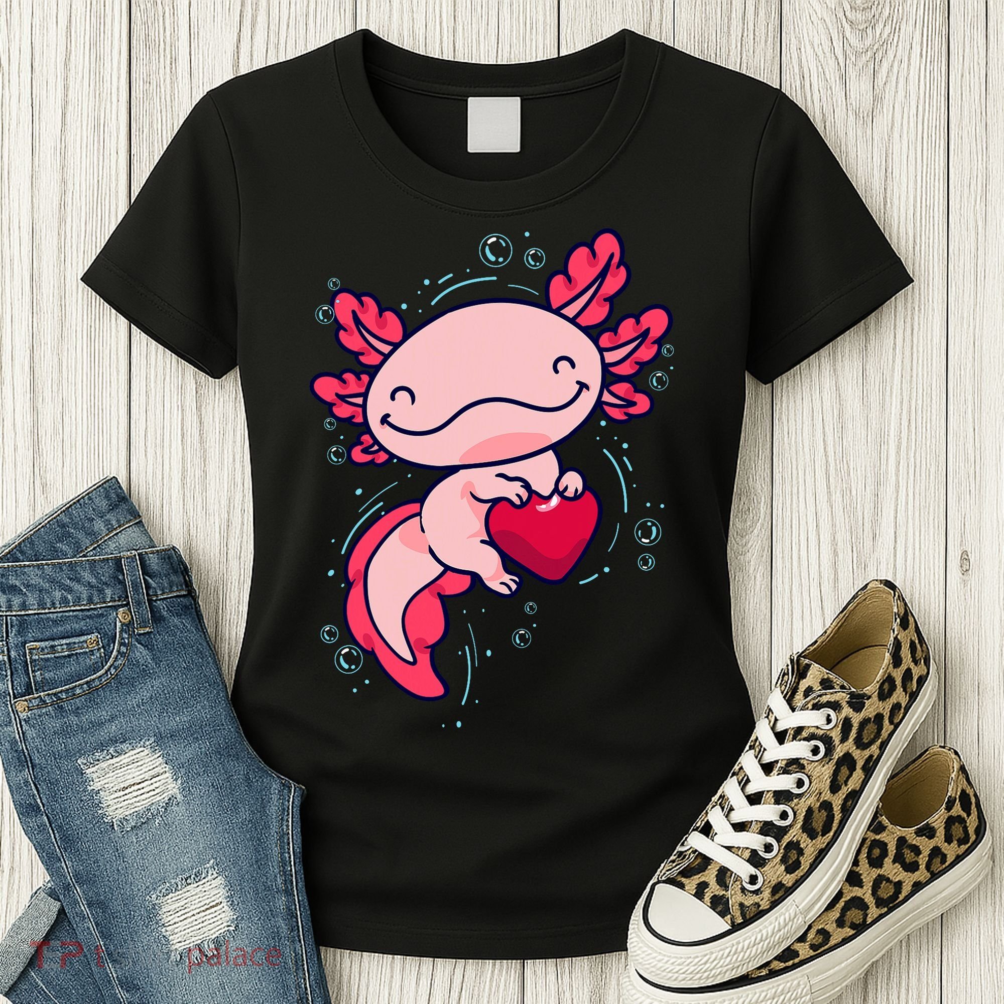Axolotl Axolotl Cute Heart Women's T-Shirt