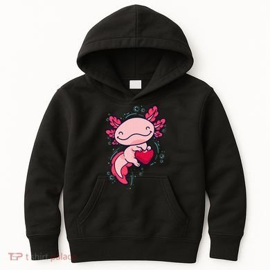 Axolotl Axolotl Cute Heart Kids Hoodie