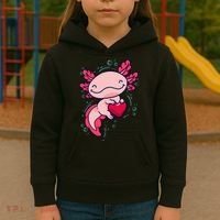 Axolotl Axolotl Cute Heart Kids Hoodie thumb 3