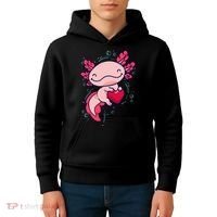 Axolotl Axolotl Cute Heart Kids Hoodie thumb 4