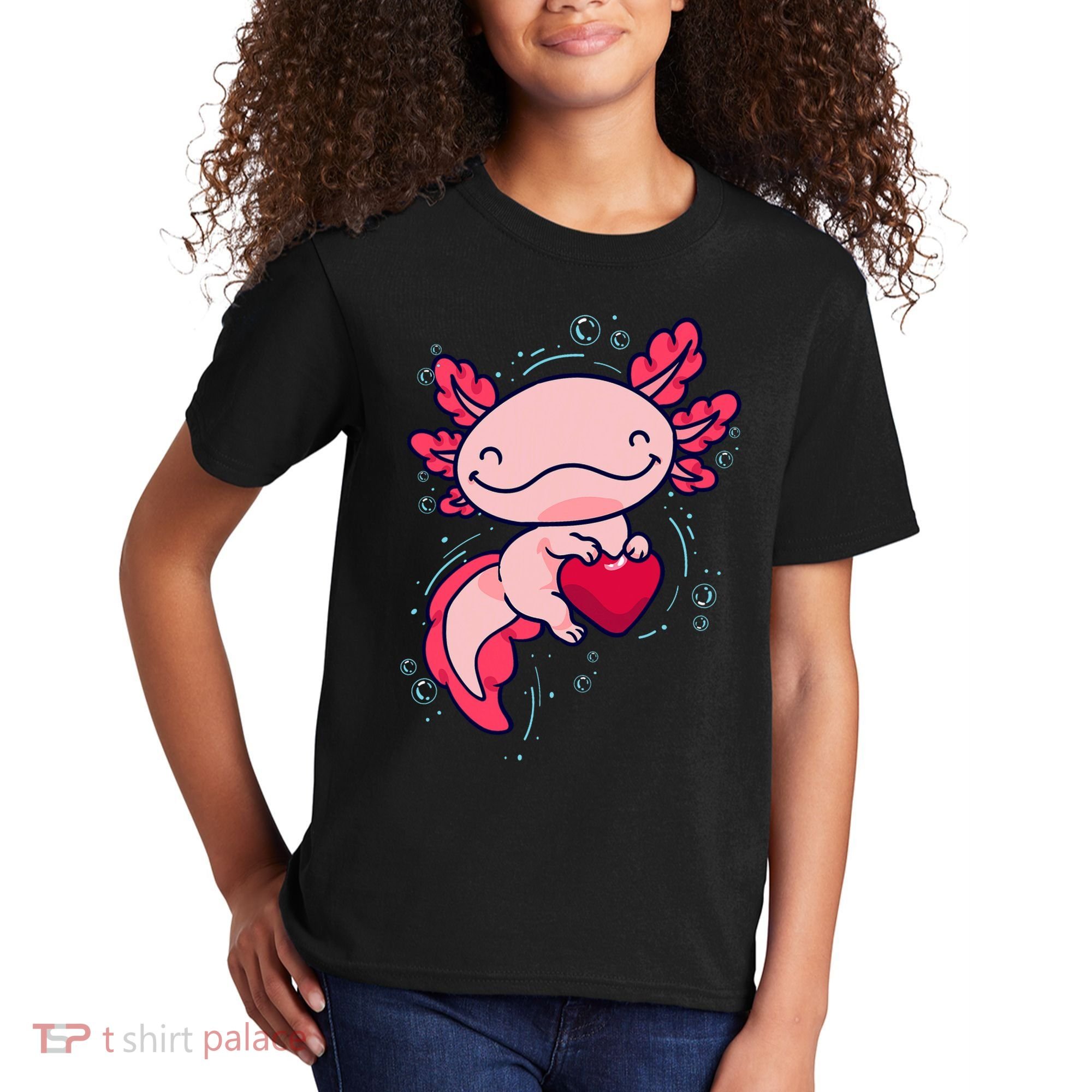 Axolotl Axolotl Cute Heart Kids T-Shirt