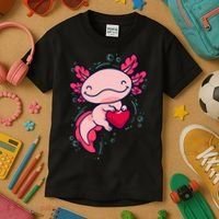 Axolotl Axolotl Cute Heart Kids T-Shirt thumb 3