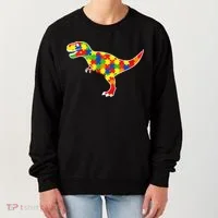 Autism Awareness Cute Dinosaur T Rex Women's Sweatshirt thumb 0