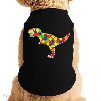 Autism Awareness Cute Dinosaur T Rex Doggie Tank
